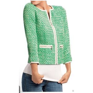Cabi Vintage retro style green and white blazer 6